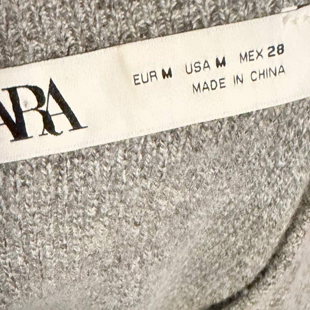 Zara Light Gray Knit cardigan sweater - Picture 6 of 10